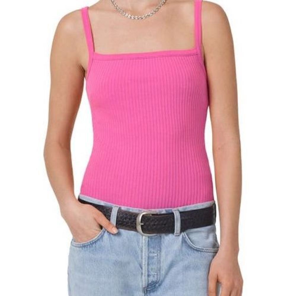 Aiko fuchsia hot pink ribbed tank top size extra small